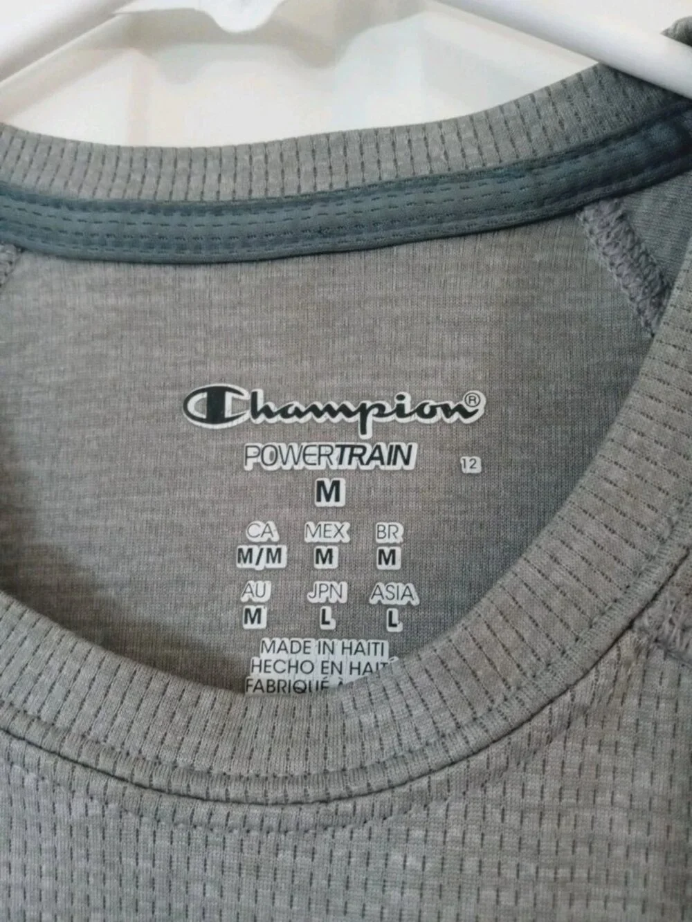 Champion Powertrain Men's Medium Gray Short Sleeve Crew Neck T-Shirt - Picture 3 of 7